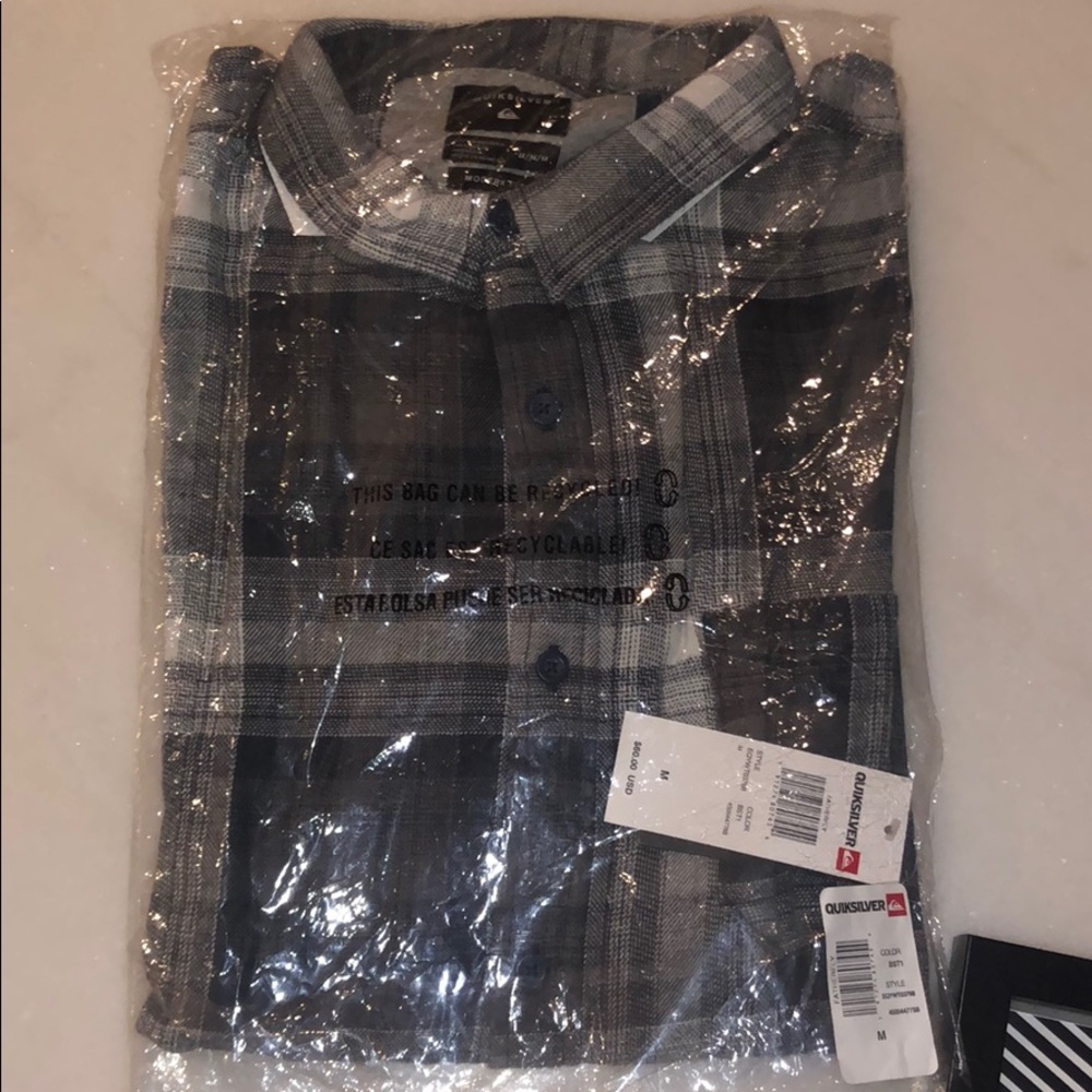 🆕Quiksilver BLUE NIGHT FATHERFLY CHECK (bst1) - Picture 4 of 4
